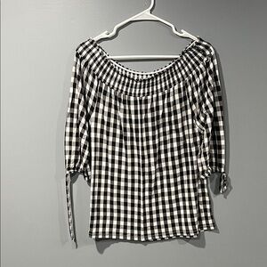 LASCANA Elegant Checkered Women's Off The Shoulder Blouse